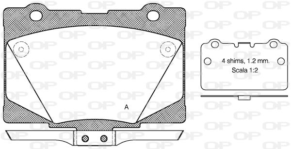 OPEN PARTS Комплект тормозных колодок, дисковый тормоз BPA1422.02